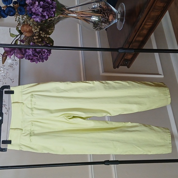 Lime High Waisted Cotton Pleated Pants By Forever 21. Size S - Picture 11 of 17